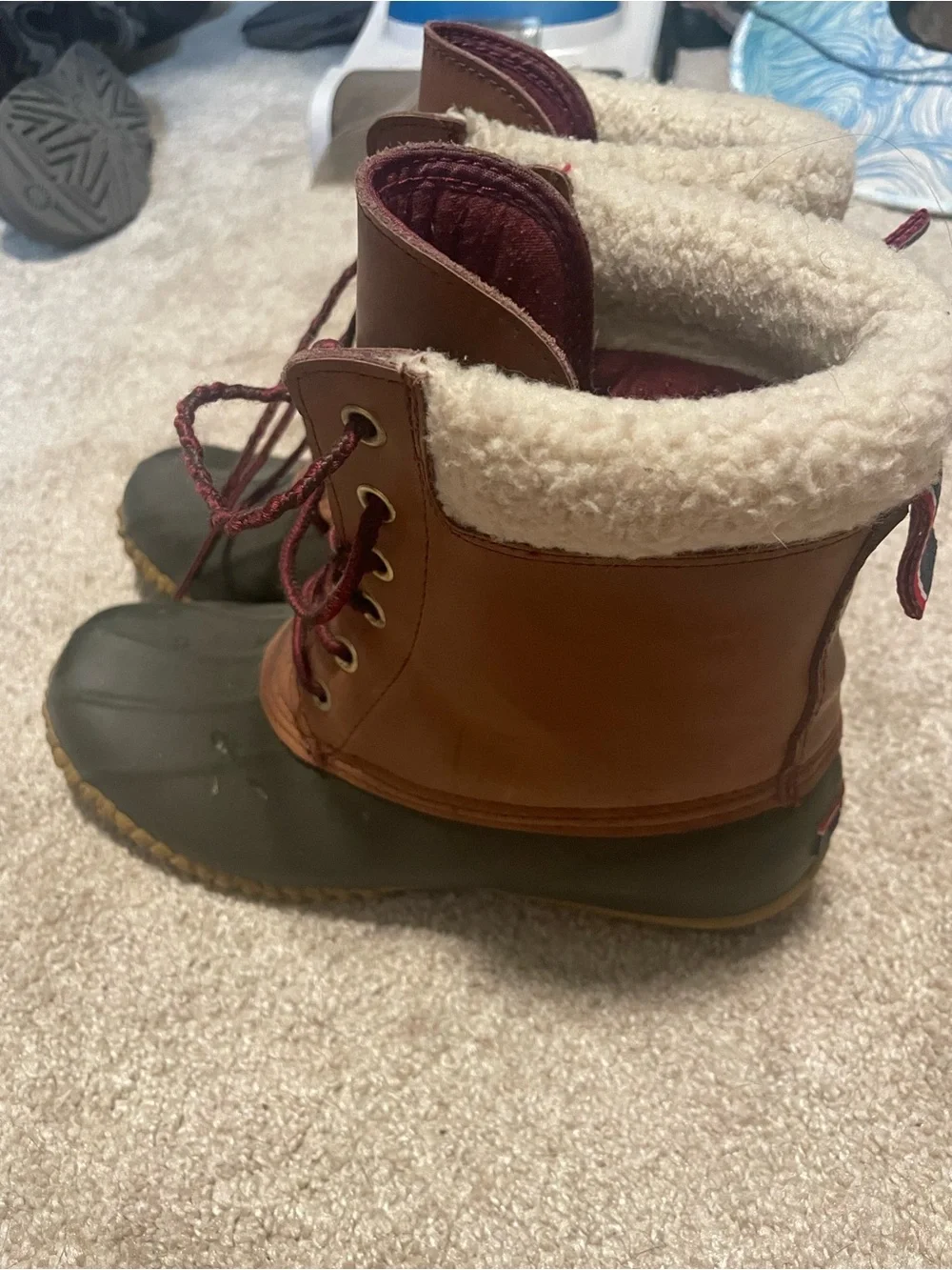 Women’s Insulated Brown & Olive Winter Duck Boots